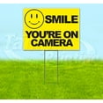 thumbnail image 1 of Smile You'Re On Camera (18" x 24") Yard Sign, Includes Metal Step Stake, 1 of 6