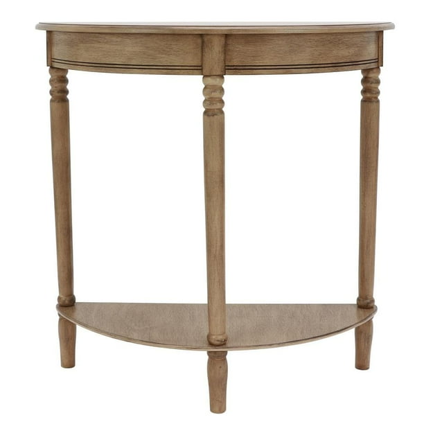 Simplicity 29 In Oak Brown Sahara Half Round Wood Console Table With Storage Com Simplicity 29 In Oak Brown Sahara Half, Half Round Console Table With Drawers