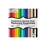 Paper Accents Cardstock Variety Pack 8"x 8" Textured Cardstock 73lb Essential 72pc