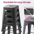 thumbnail image 4 of VOLIX 24inches Black Stackable Metal Bar Stool Backless Indoor-Outdoor Counter Stools Set of 4, 4 of 9