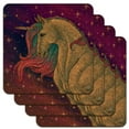thumbnail image 1 of Majestic Unicorn Pink Purple Blue Low Profile Novelty Cork Coaster Set, 1 of 3