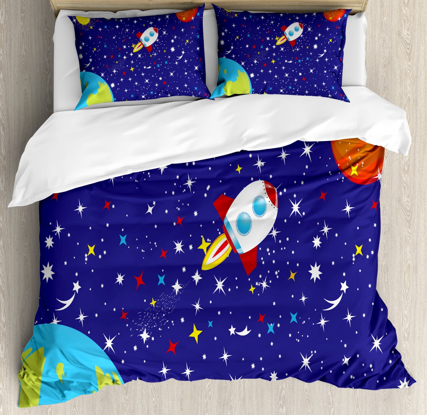 Outer Space Duvet Cover Set King Size, Starry Sky of the Universe with ...