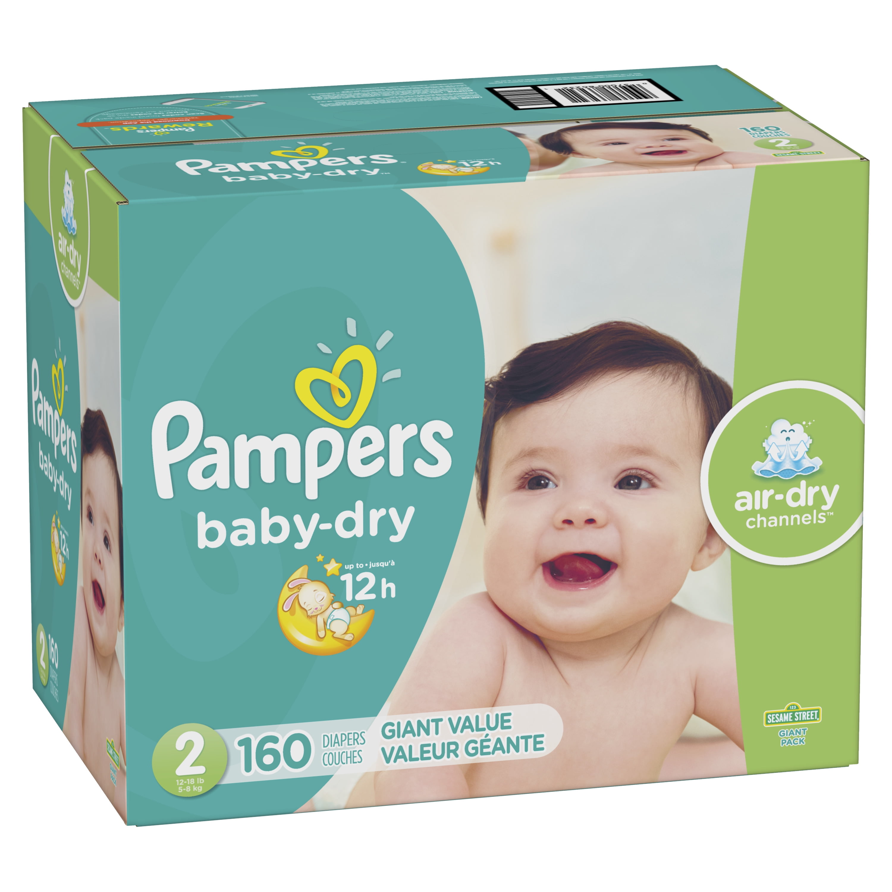 Weekendtas Berg kleding op haag Pampers Baby-Dry Diapers Size 2 160 Count - Walmart.com