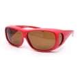 thumbnail image 2 of Polarized Pop Color Rectangle 62mm Fit Over Sunglasses Over Glasses Red - Brown, 2 of 4