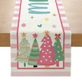 thumbnail image 6 of Cinvoph Christmas Table Runner Pink Plaid Christmas Table Runner Long Winter Christmas Xmas Holiday House Table Decoration 13"x71", 6 of 6