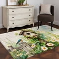 thumbnail image 3 of Area Rugs 2.7'x5', Spring Floral Carpet for Living Room Bedroom Dining Room, Birds Cabin Daisy Watercolor Botanical Throw Kitchen Rugs Non Slip Washable Rectangle Indoor Outdoor Rugs, 3 of 8
