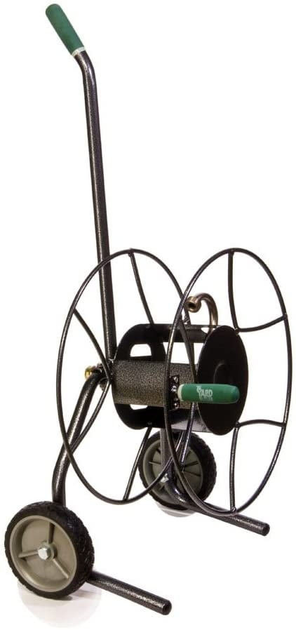 Yard Butler compact hose reel cart with wheels heavy duty 100 foot metal hose reel suitable for gardens, lawns and outdoor - IHTC-1