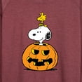 thumbnail image 3 of Peanuts - Snoopy Woodstock Pumpkin - Women's Lightweight French Terry Long Sleeve Shirt, 3 of 6