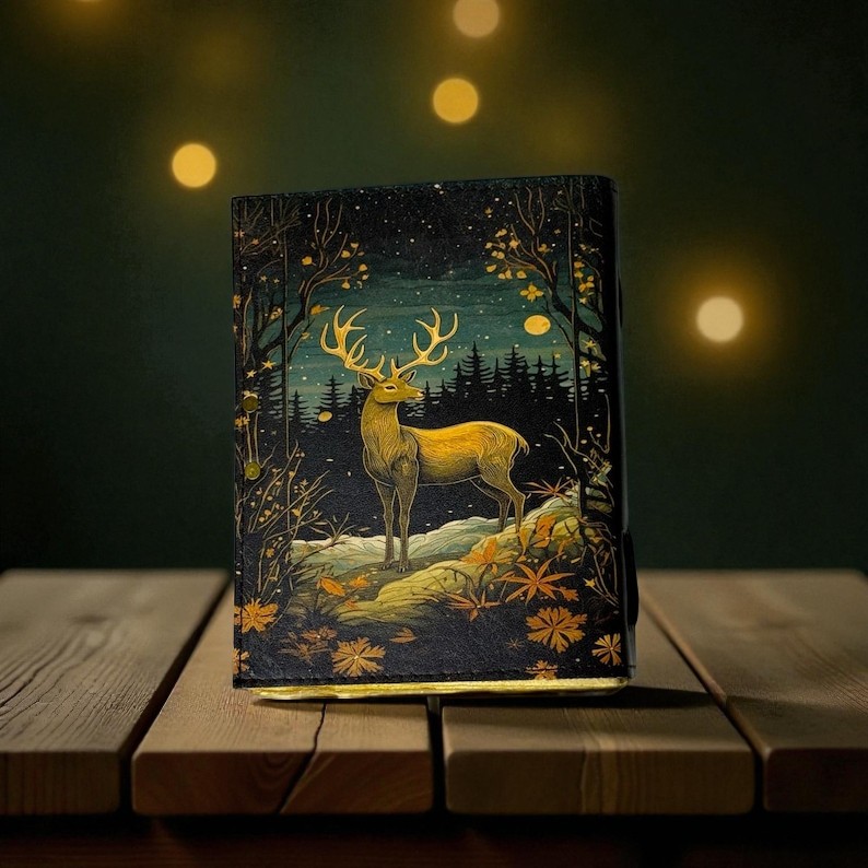 Leather Grimoire Deer Leather Journal – 5x7 Inch – Handmade Vintage Paper – 200 Pages