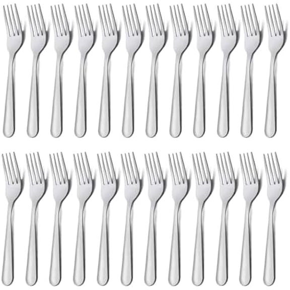 24-Piece Stainless Steel Dinner Forks Silverware - 7.1 Inch Silver Dinner Forks Set of 24, Forks Set, Flatware Forks for Home, Kitchen or Restaurant, Mirror Polished, Dishwasher Safe