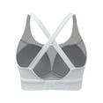 thumbnail image 7 of COMVALUE Women's Square Scoop Neck Sports Bra Thin Strap Padded Low Impact Yoga Bra Wireless Workout Crop Top (White, XL), 7 of 7