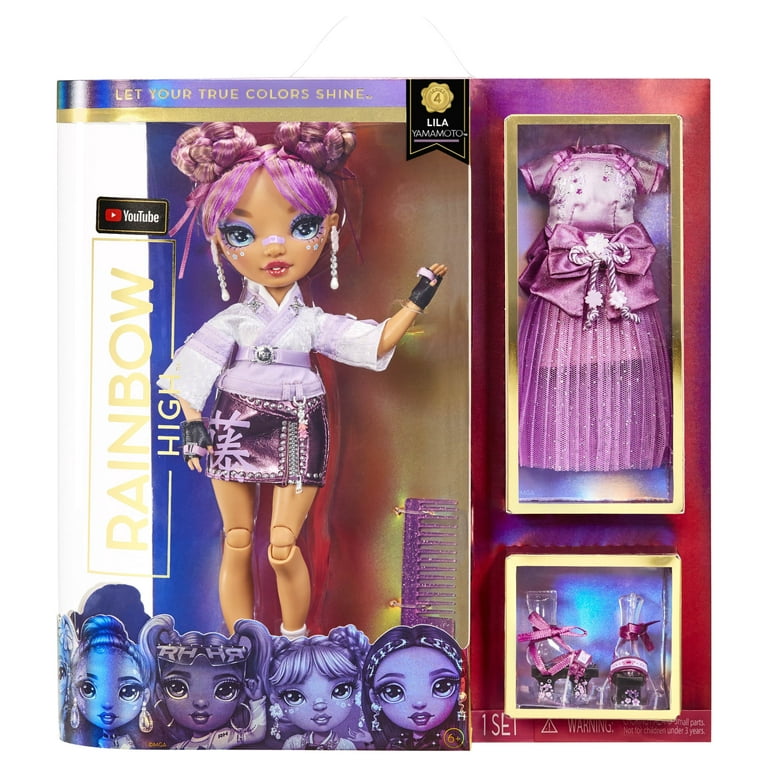 Rainbow High Lila Yamamoto- Mauve Purple Doll with 2