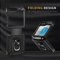 thumbnail image 6 of Phone Case For Samsung Z Flip 5 Case with Kickstand, Sturdy Heavy Duty Shockproof Phone Case for Samsung Z Flip 5 with Rotating Holder Ring, Black, 6 of 6