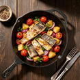 thumbnail image 5 of 3 Piece Cast Iron Skillet Set, TAIMASI 6", 8", 10" Pre-Seasoned Pan Cookware Set with Handles, Heavy-Duty Frying Pans for Saute, Cooking, Pizza, Oven Grill Stovetop Safe Cookware, 5 of 10