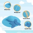 thumbnail image 3 of Straw Sun Summer Hat for Women, Female Wide Brim UPF 50+ UV Protection Bowknot Cap, Stylish Braid Visor, Ladies Foldable Roll Up Packable Floppy Beach Hat with Windproof Chin Strap,, 3 of 5