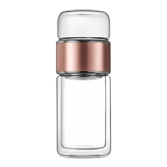 Glass Tea Infuser, Upgraded 3-In-1 Smart Tea Infuser for Loose Leaf Tea & Coffee, Flip & Brew Design, Hot or Cold Ready – 3.15 in × 3.15 in × 9.84 in