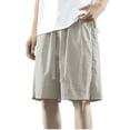 thumbnail image 1 of Diufon Men's Athletic Shorts Cotton Linen Drawstring Waisted Outdoor Sport Shorts Spring Summer Shorts with Pockets, 1 of 6