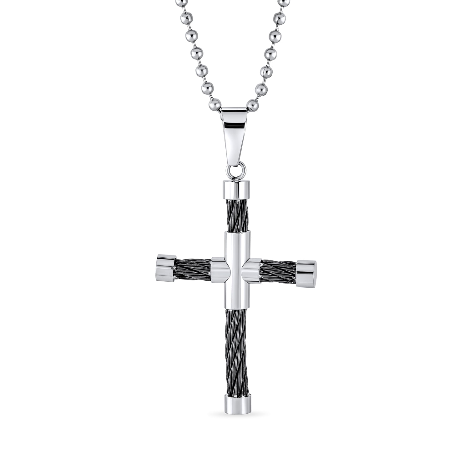 Aokarry Men Women Stainless Steel Pendant Necklace Crucifixion of Jesus 