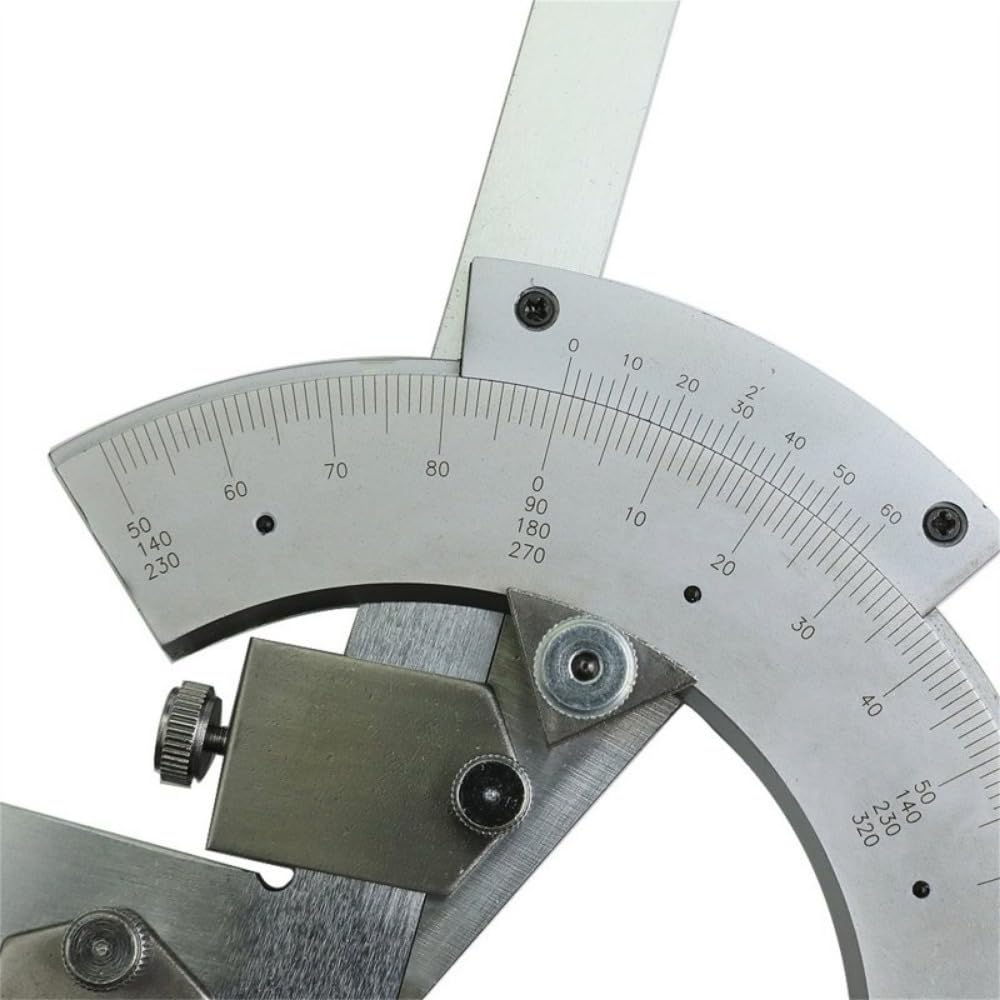 320 Degree Universal Angle Ruler with Diagonal Extension Blades Roller Knobs and Fine-tuning Devices Bevel Protractor
