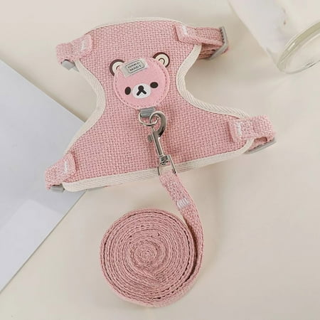 GleamNest Cloth Easy to Apply Cat Dog Rabbit Harness Pink 20-26 cm