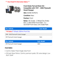 thumbnail image 2 of Front Brake Pad and Rotor Kit - Compatible with 1997 - 2000 Plymouth Grand Voyager - Centric, 2 of 2