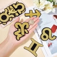 thumbnail image 4 of Computerized Embroidery Cloth Iron on/Sew on Patches Costume Accessories Appliques 12 Constellation/Zodiac Sign golden golden 60~86x58~80mm 12pcs/box, 4 of 7