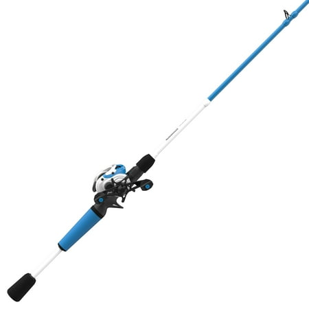 Zebco Roam Baitcast Reel and Fishing Rod Combo 6-Foot 6-Inch Rod Size 100 Reel Right-Hand Retrieve Blue