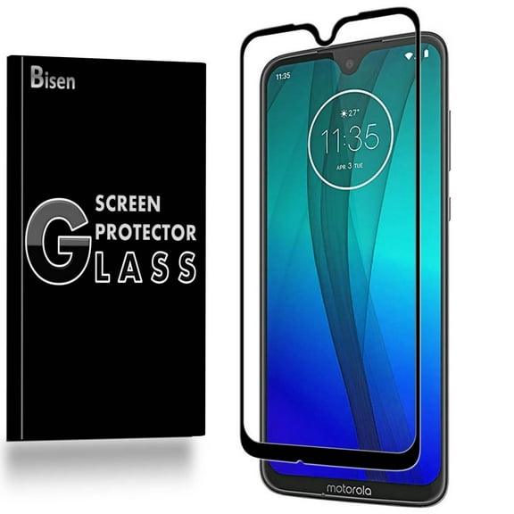 [2-Pack] Fit For Motorola Moto G7 PLUS [BISEN] FULL COVER Tempered Glass Screen Protector, Anti-Scratch, Anti-Shock, Shatterproof, Bubble Free