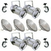 4 Silver PAR CAN 64 1000w PAR64 WFL C-Clamps