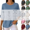 thumbnail image 7 of Aezemi Women Waffle 3/4 Sleeve Shirt Round Neck Pullover Knit Dressy Casual Breathable Comfy Blouses Spring Summer Outdoor Fashion Casual Tops XXL, 7 of 7
