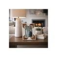 thumbnail image 2 of Sleek Resin Photo Frame with Cascading Wood Design for Home Decor  Chic Picture Frames for Living Room Centerpiece, Tabletop, and Shelf Styling - Decorative Frame for Office Desk - 9", White & Brown, 2 of 12