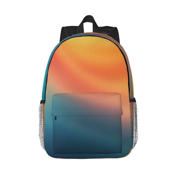 Easygdp yellow orange and teal Mochila Ligera de 15 Pulgadas para Estudiantes, Mochila Cómoda para la Escuela y Viajes, Correas Ajustables