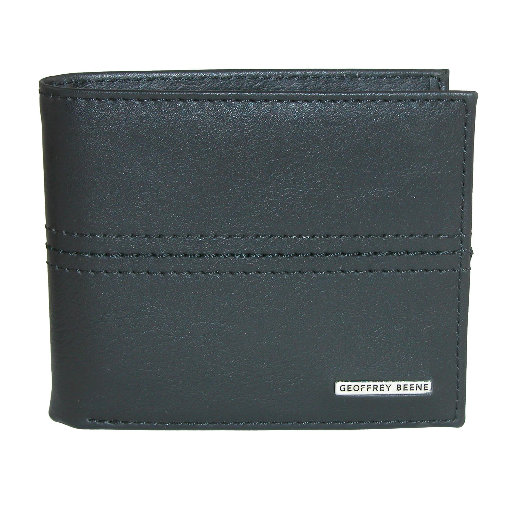 Geoffrey Beene Men's Leather Bifold Wallet with Burnished Edges ...
