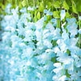 thumbnail image 4 of Visland 6PCS Artificial Wisteria Flower Garland, Fake Wisteria Flower Vine with Leaves Hanging Silk Flower Garland for Home Decor Wedding Arch Backdrop Decor, 4 of 8