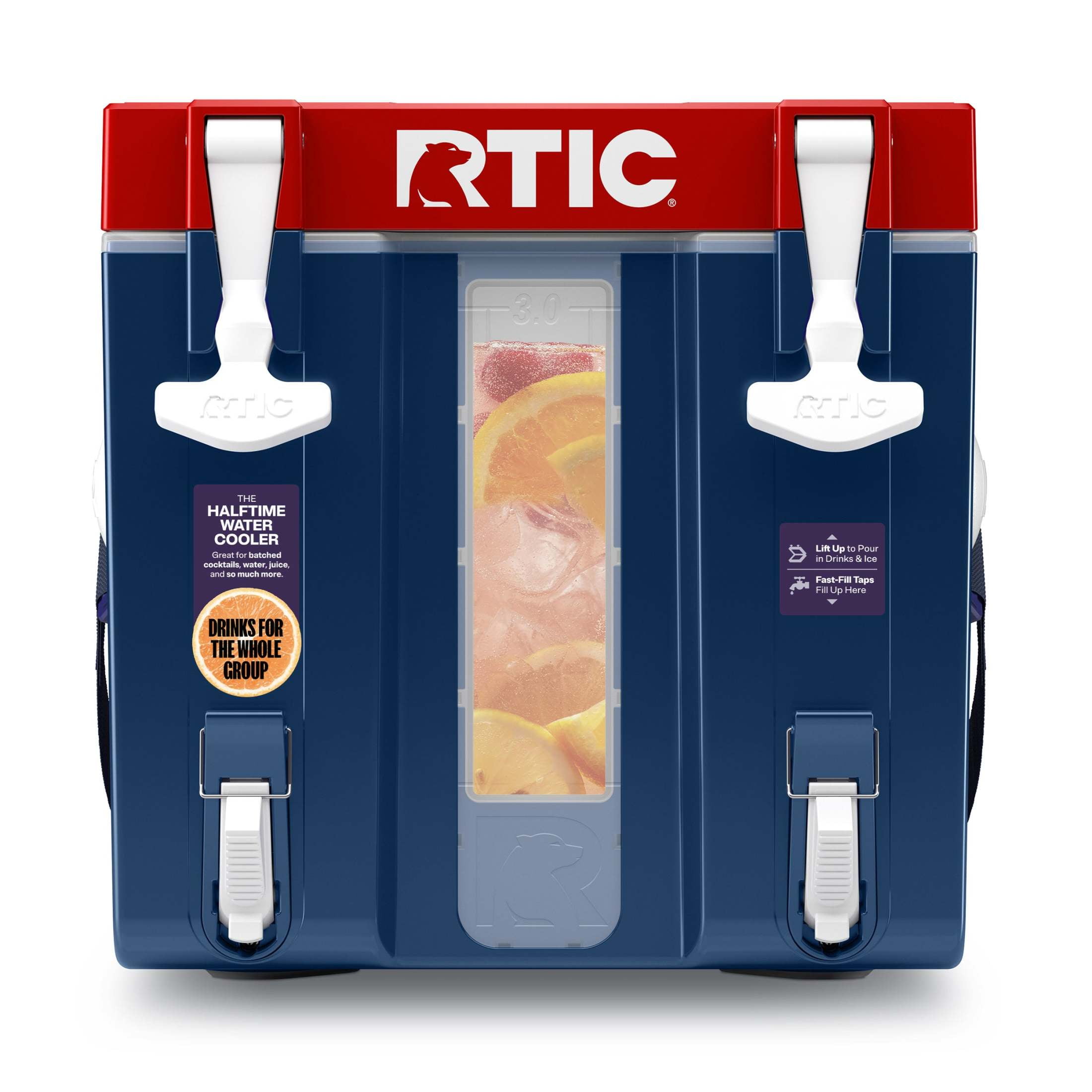 RTIC Halftime Water Cooler, 3 Gallon Hard-Sided Water Cooler, Patriot