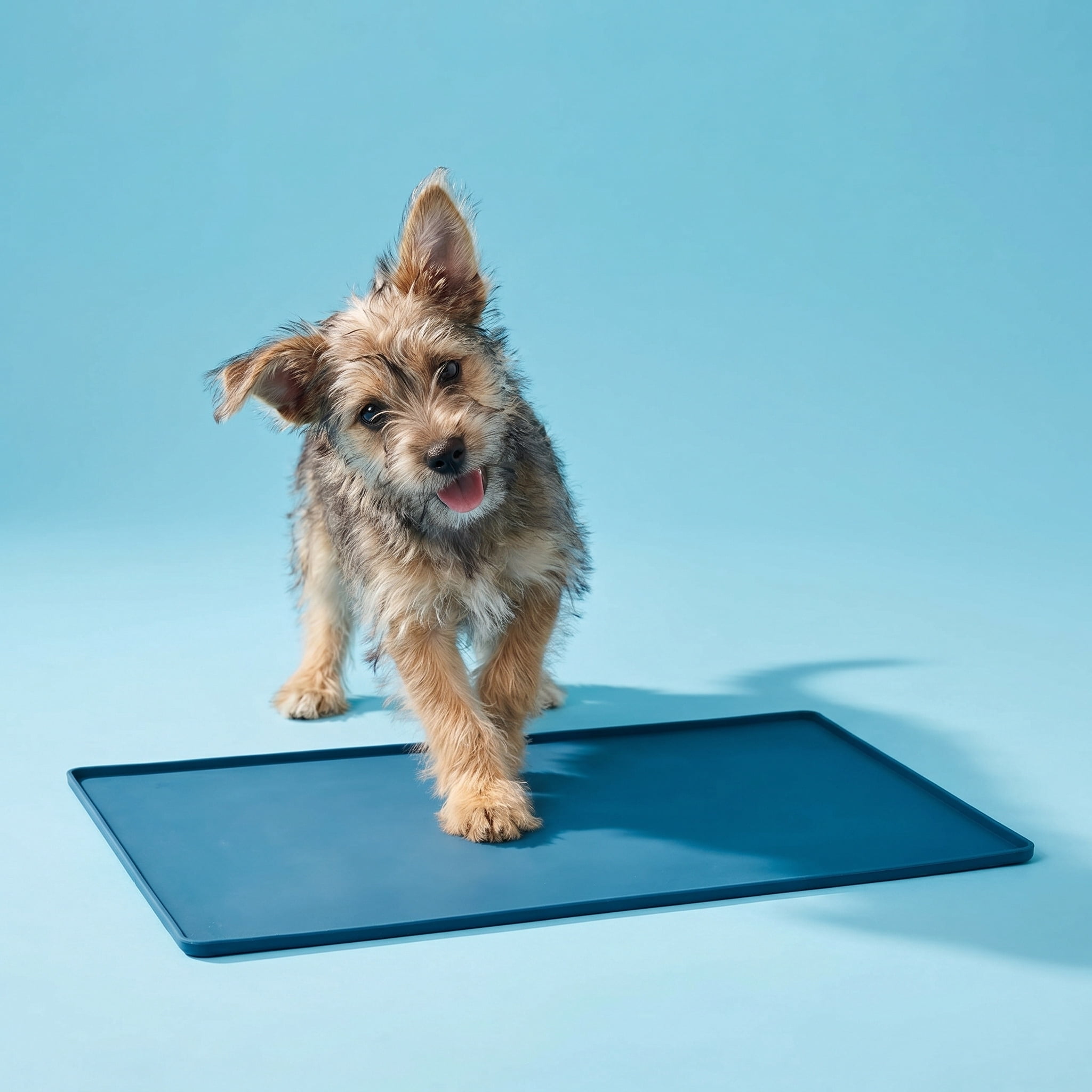 Vibrant Life Silicone Feeding Mat for Pets, Blue, 23.4 in x 15.75 in