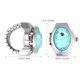 thumbnail image 5 of Anillo de dedo ovalado especial de cuarzo, elegante y moderno, para hombre y mujer (azul lago)., 5 of 5