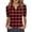 Red-A-100505aa, variant on Trgacdwlo Plaid Golf Polo Shirt Women Collared V Neck Women's Short Sleeve Tops Summer Retro Boho Polo Shirts for Women Brown M