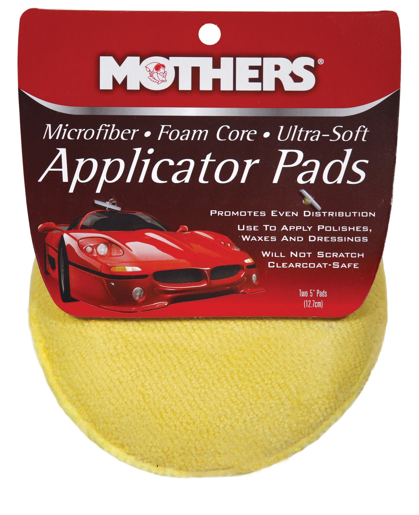 Mothers 156801 Yellow Microfiber Ultra-Soft Applicator Six 5 Pads 