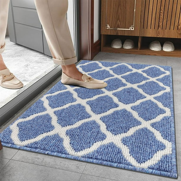 Alfombra SHACOS, 60 x 90 cm, lavable en interiores, antideslizante, azul
