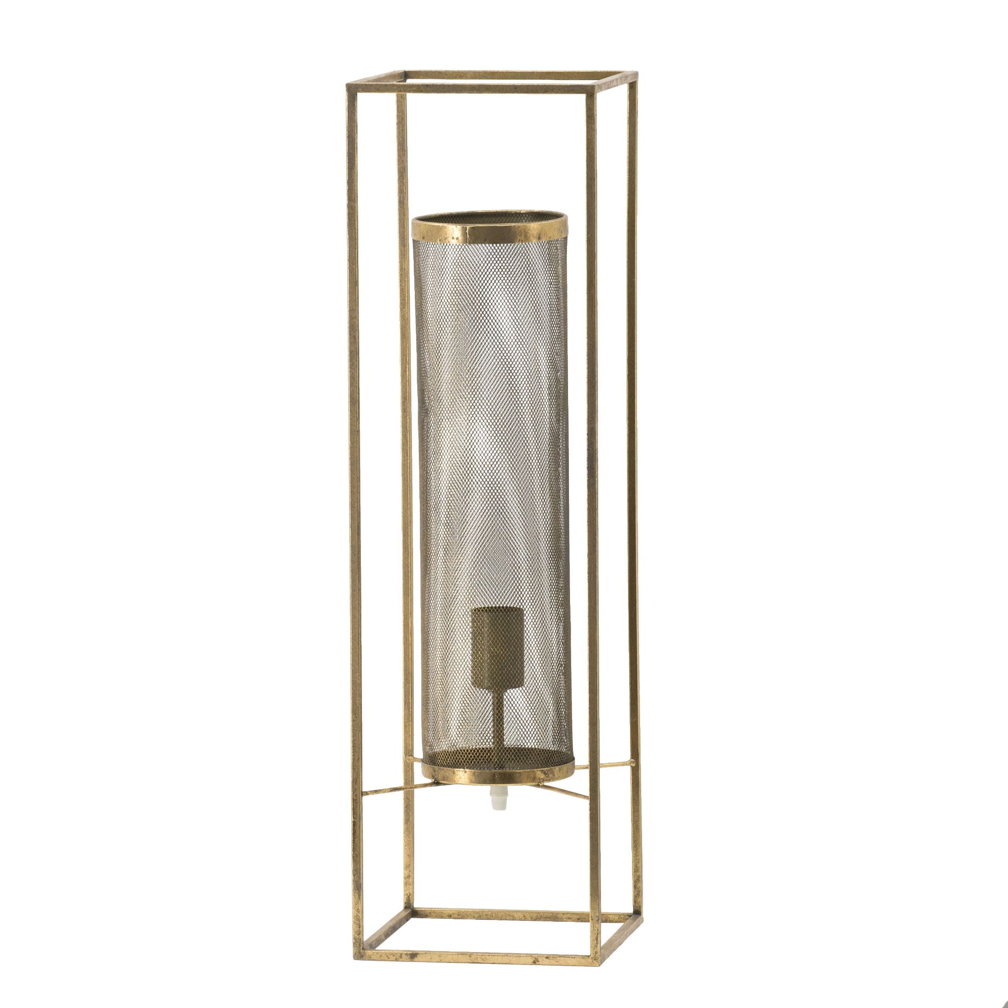 27.5" Contemporary Rectangular Table Lamp with Inner Cylinder Shade