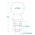 thumbnail image 4 of Seachoice Chrome-Plated Steel Trailer Coupler Ball, 4 of 4