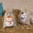 thumbnail image 3 of Bolsa de arpillera de Navidad, 5 unids/lote, 9,5x13,5 cm, bolsas con cordón, muñeco de nieve para fiesta de Navidad, embalaje de regalo de dulces, 3 of 4