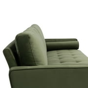 Studio Living Lorelei Mid-Century Modern Cushion Back Upholstered Sofa, Olive Fabric