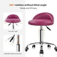thumbnail image 4 of ANHXN PU Leather Round Rolling Stool with Back Rest Height Adjustable Swivel Drafting Work SPA Task Chair with Wheels, 4 of 14