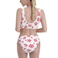 thumbnail image 5 of High Waisted Bikini Sets For Women, Pink Flowers_A Swimsuits Tummy Control, Two Pieces Bathing Suit, 5 of 8