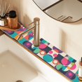 thumbnail image 2 of Yayeee Faucet Mat for Kitchen Sink 14.7" Diatomite Long Splash Guard Pad, Pink Geometric, 2 of 7