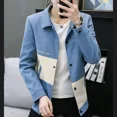 thumbnail image 3 of Blazer masculino de un solo pecho para fiesta, abrigo corto, chaqueta de traje para hombre recortada, elegante, simple, original, estilo coreano, ropa 2024, 3 of 5
