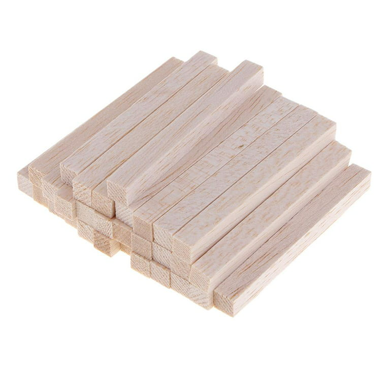 Unfinished Balsa Wooden Carving Blocks Carving Balsa Wood Rods for Kids 20  Pieces 80mm
