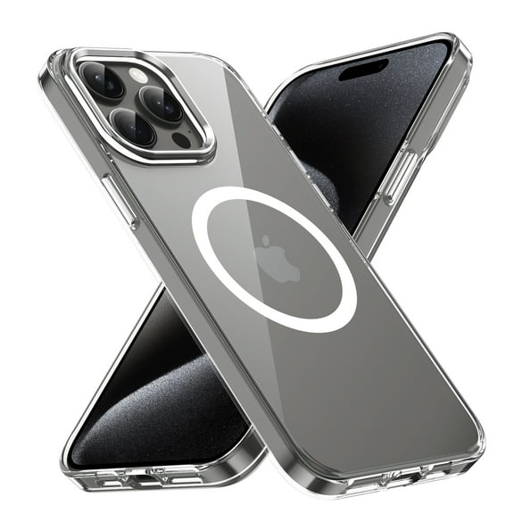 For iPhone 14 Pro Max Case,Compatible with MagSafe, Shockproof Military-Grade Protection,Magnetic Phone Case for iPhone 14 Pro Max,Classic Hybrid Drop Proof Anti-Fingerprint Anti-Scratch Case,Silver